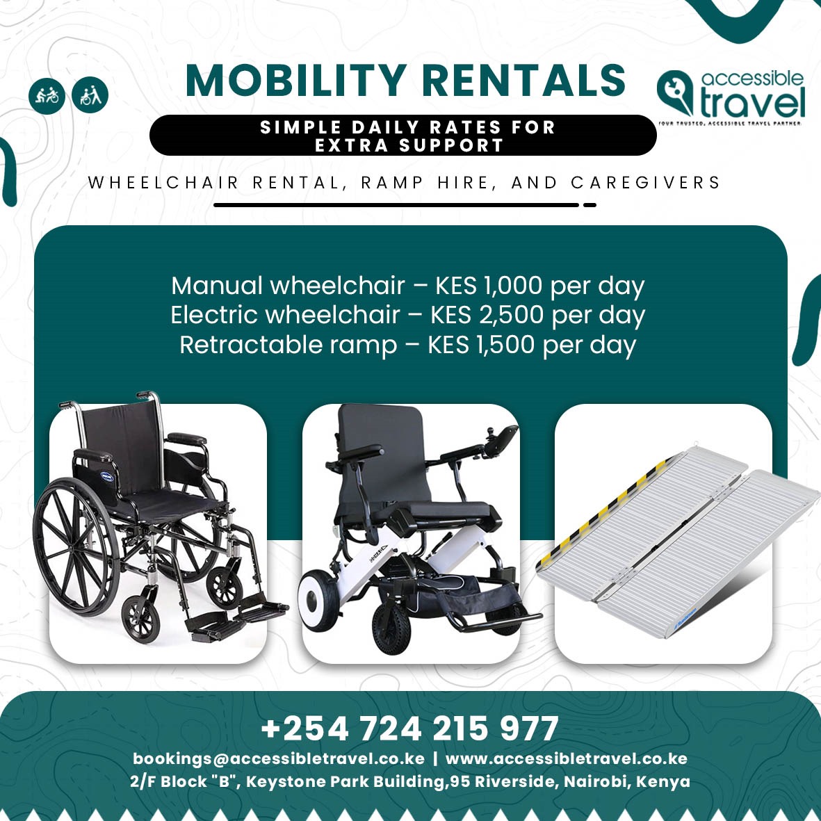 Standard Manual Wheelchair — For Safaris and Medical Transfers
