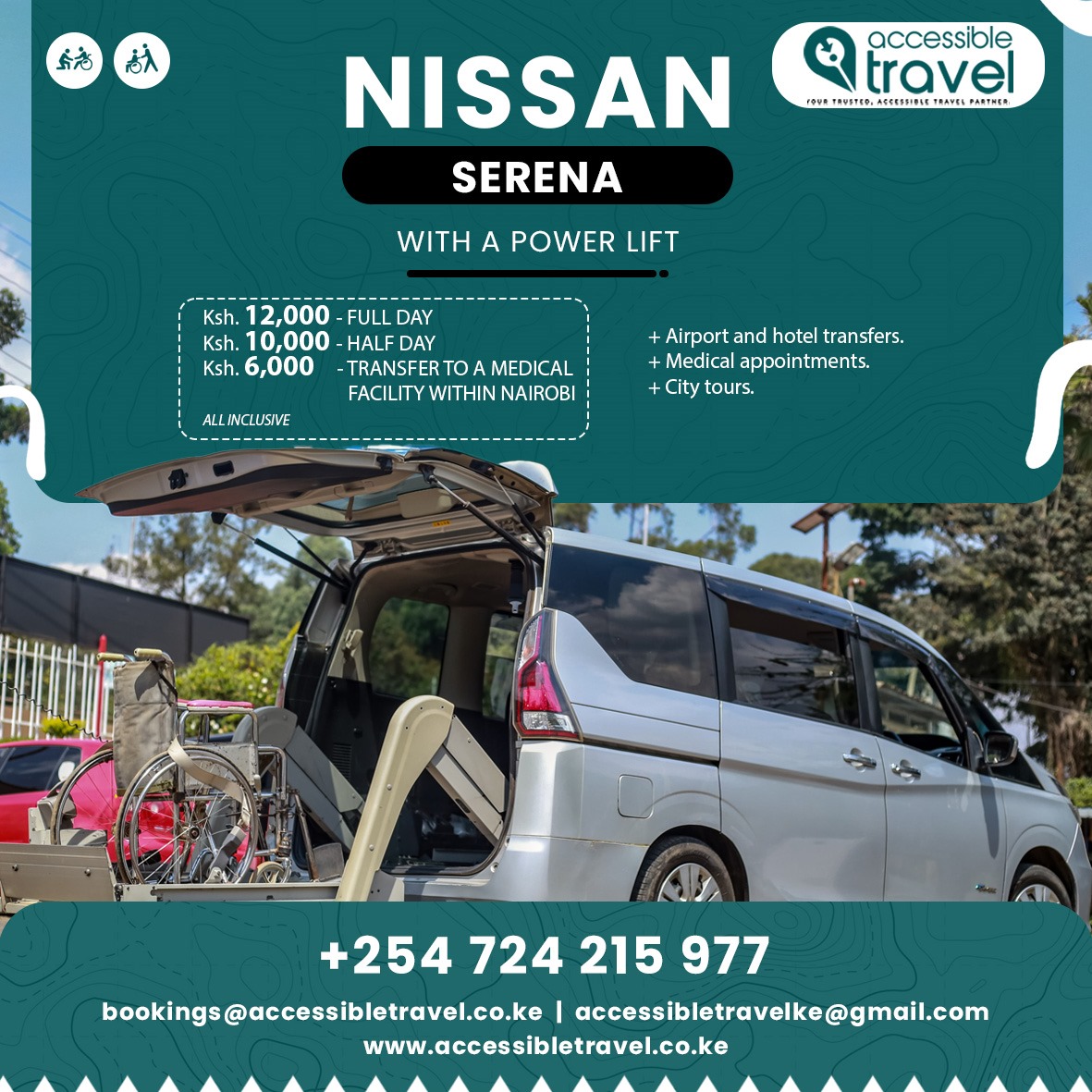 Disability Friendly Nissan Serena with a powerlift in Nairobi