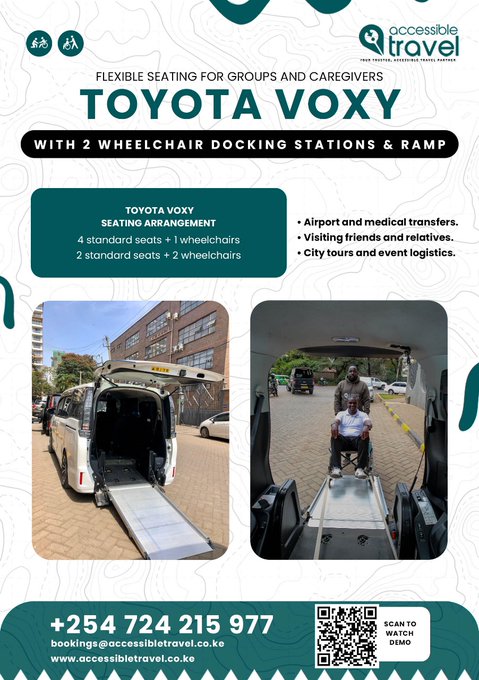 Toyota Voxy with a ramp and two wheelchair docking stations
