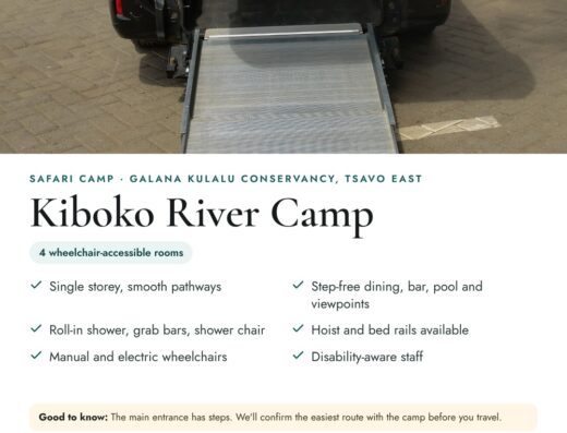Accessible stays kiboko river camp