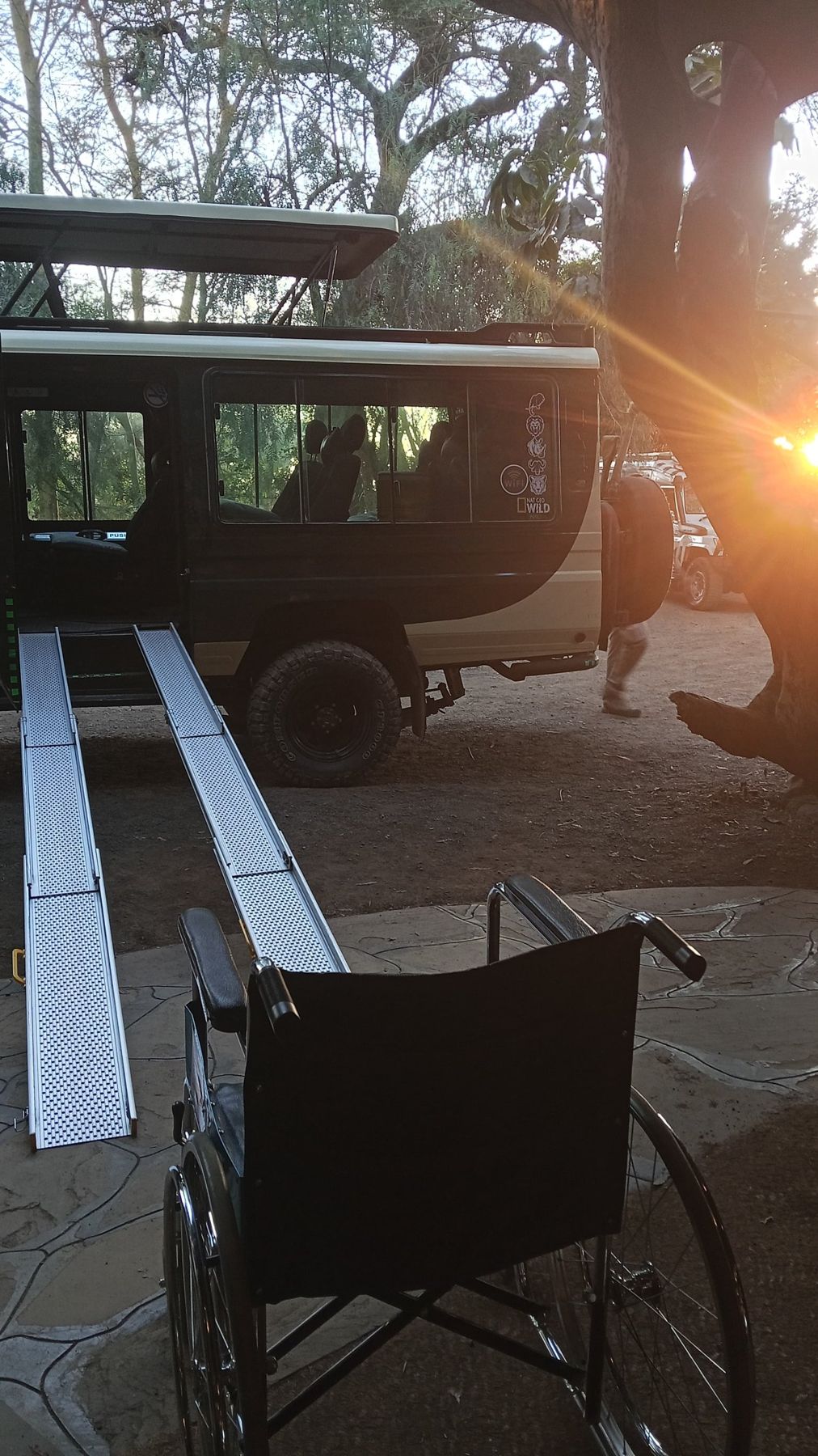 Portable ramps deployed at a safari lodge