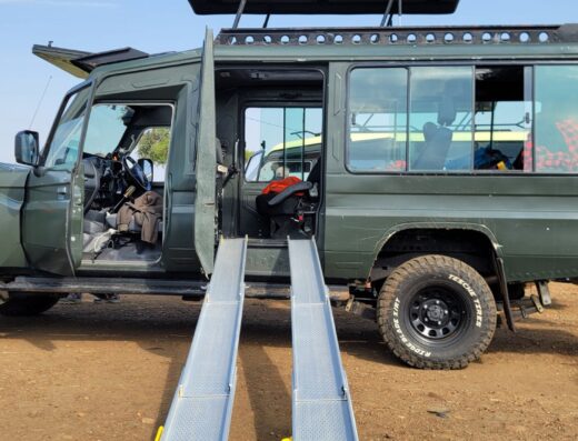 Safari Land Cruiser with twin ramps and pop-up roof