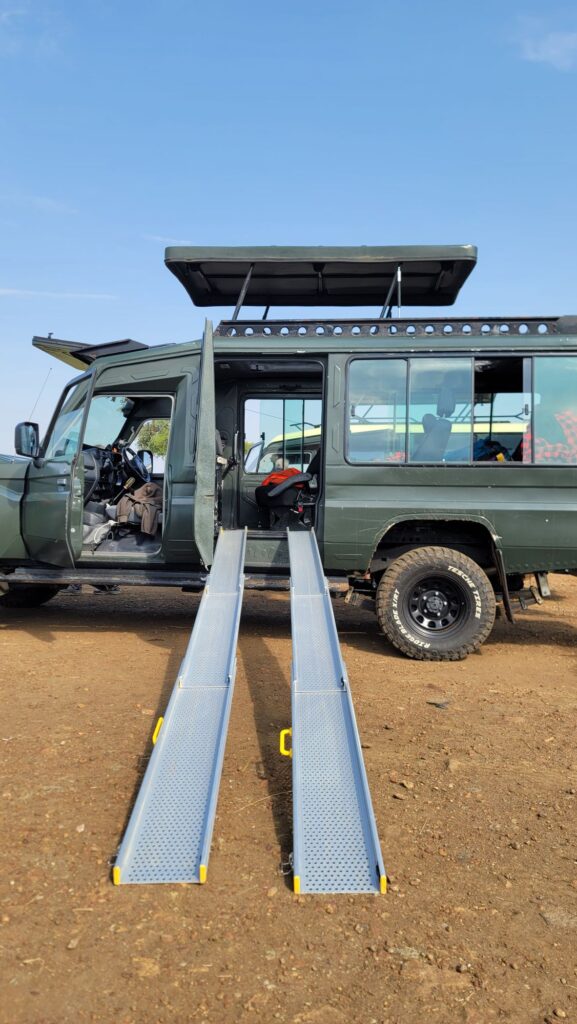 Ramp-equipped safari Land Cruiser used on the Ramsays’ safari