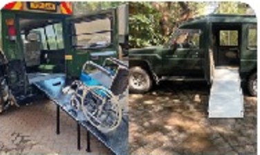 Land Cruiser with rear and side entry ramps